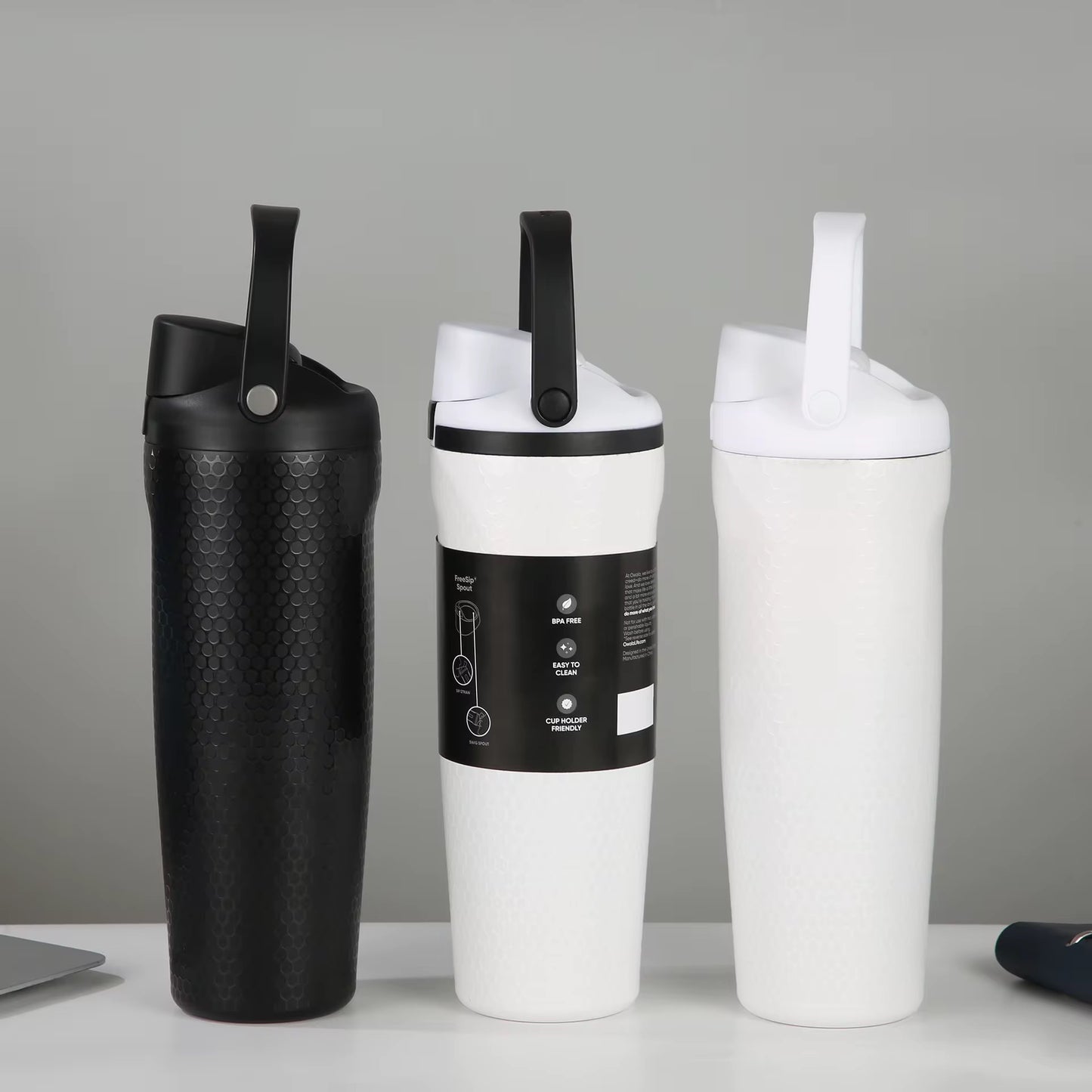 Owala FreeSip Water Bottle | Special Edition Honeycomb | 30oz | Black & White