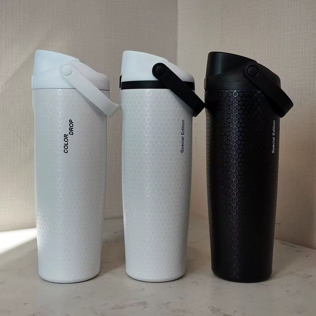 Owala FreeSip Water Bottle | Special Edition Honeycomb | 30oz | Black & White
