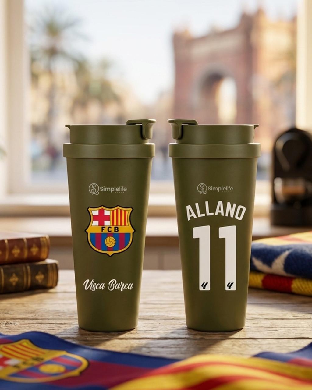 Personalized Football Double drink Thermo Cup – Insulated Travel Mug with Name & Number