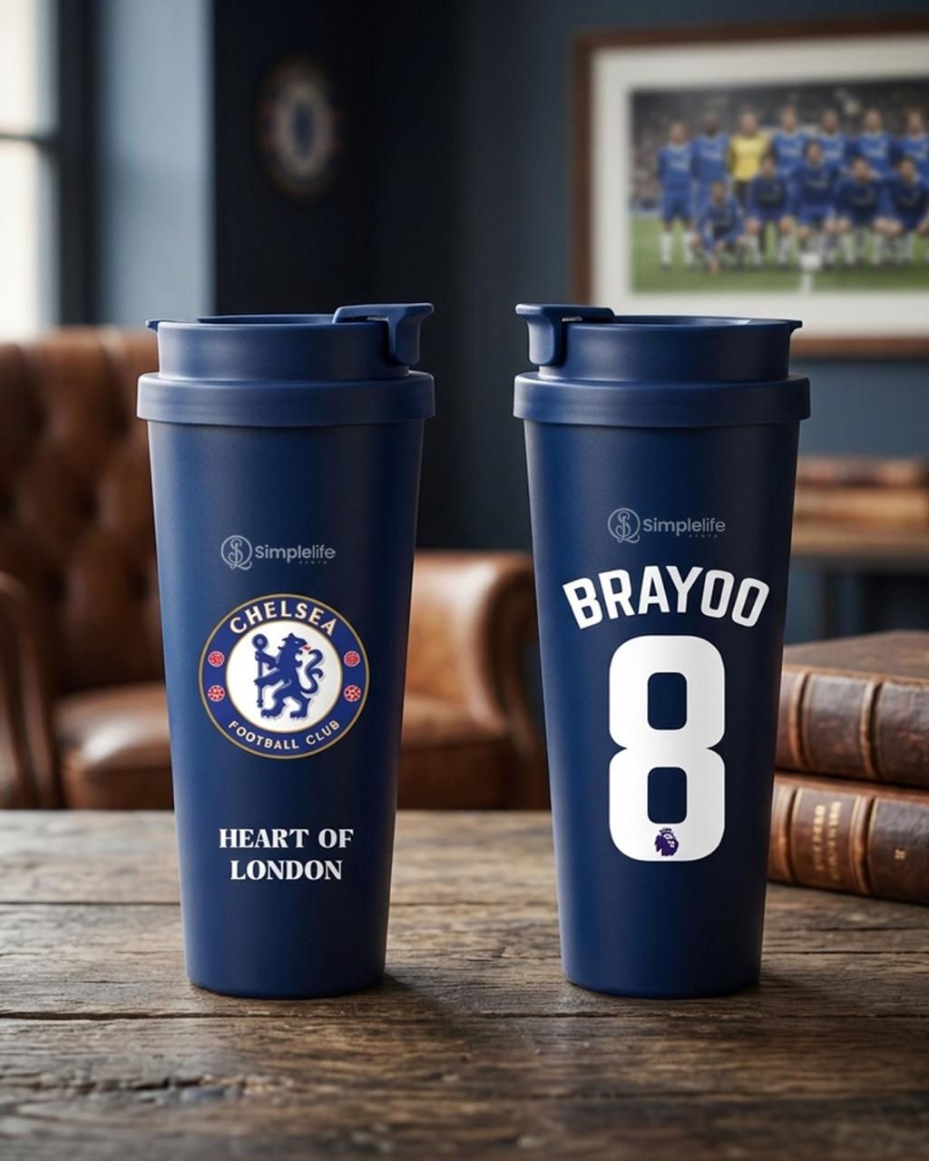 Personalized Football Double drink Thermo Cup – Insulated Travel Mug with Name & Number